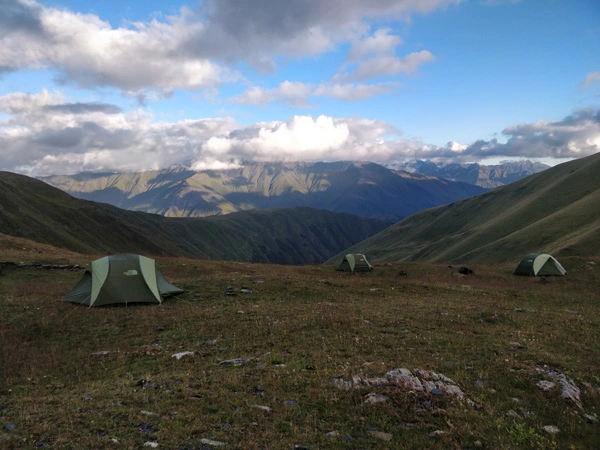 Tusheti Trekking, camping with tents