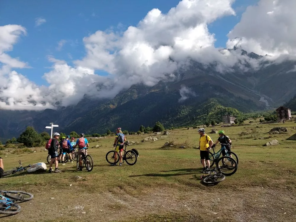 Cycling from Mazeri to Shdugra waterfall, Svaneti